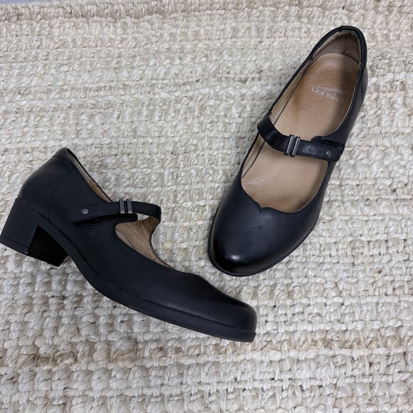 Dansko Black Leather Mary Jane Comfort Heel Work Shoes EU 40 US 9 9.5 - Picture 1 of 13